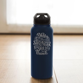 34 oz custom water bottle with motivation phrase