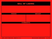 Bill of Lading Fluorescent Red Labels 3" x 4"