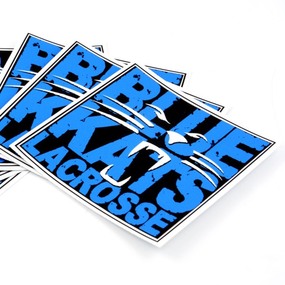 Blue Cats Lacrosse Square Stickers