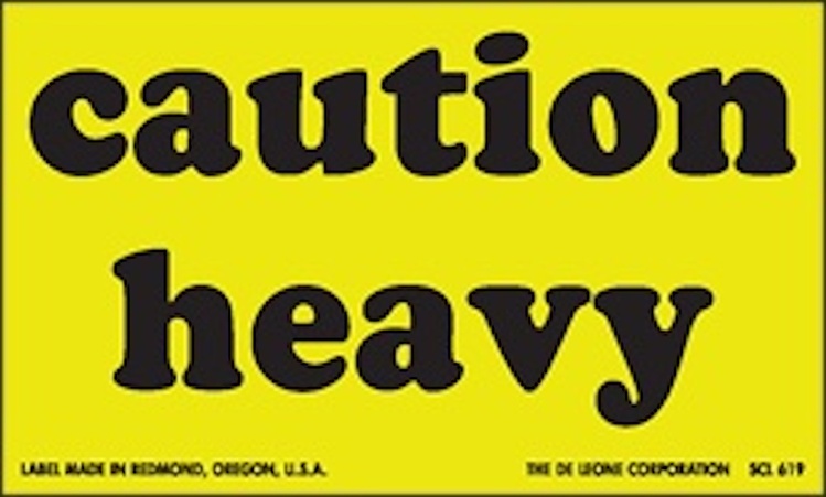 Caution Heavy Matte Paper Labels Fluorescent Chartreuse Label Size: 3" x 5"  QTY: 1000 