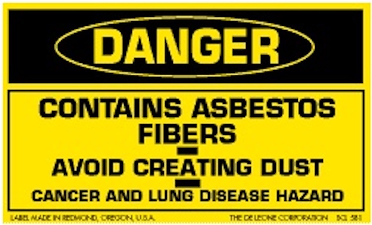 Contains Asbestos  Military Standard Labels Yellow & Black Label Size: 3" x 5"  QTY: 1000 