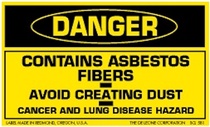 Contains Asbestos Military Standard Labels 3" x 5"