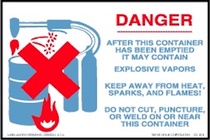 Danger, Explosive Vapors Labels 4" x 6"