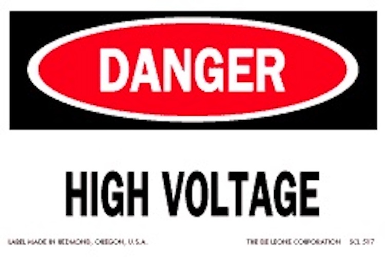 Danger, High Voltage Labels Red, White & Black Label Size: 2" x 3" QTY: 1000 