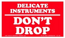 Delicate Instruments Don't Drop Red Labels 3" x 5"