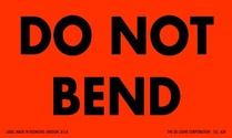 Do Not Bend Fluorescent Labels 2" x 3"