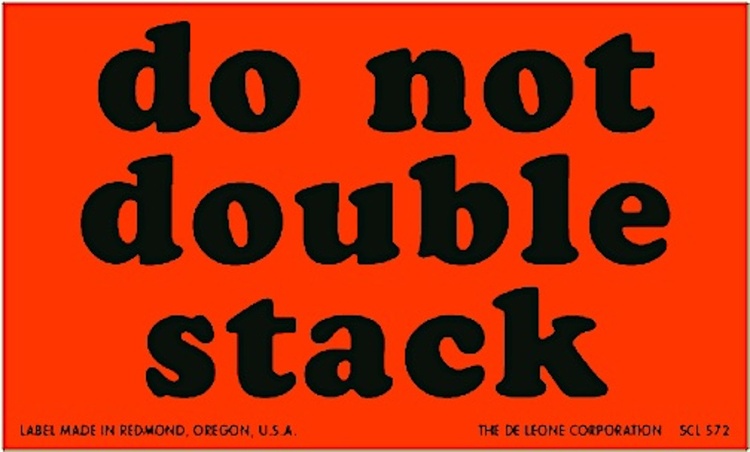 Do Not Double Stack Matte Paper Labels Flourescent Red Label Size: 8" x 10" QTY: 1000 