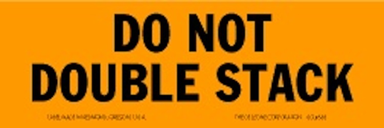 Do Not Double Stack Matte Paper Labels Flourescent Orange Label Size: 2" x 6" QTY: 1000 