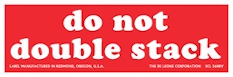 Do Not Double Stack Paper Labels Red & White Label Size: 2" x 6" QTY: 1000 