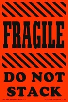 Fragile Do Not Stack Fluorescent Red Labels 4" x 6"