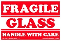 Fragile, Glass Labels 3" x 5"