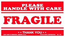 Fragile Handle With Care Labels 4" x 7"