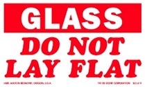 Glass Do Not Lay Flat Labels 3" x 5"