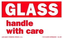 Glass Handle With Care Labels 3" x 5"