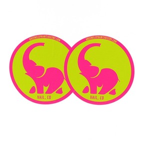 Green Elephant Circle Stickers