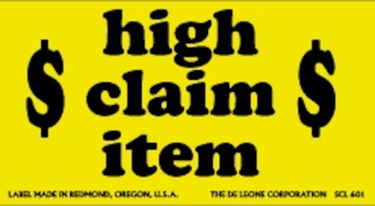 $ High Claim Item $ Matte Paper Labels Fluorescent Chartreuse Label Size: 3" x 5"  QTY: 1000 