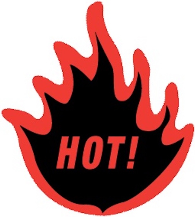 Hot!  Matte Paper Labels Fluorescent Red Label Size: 2.25" x 2.25" QTY: 1000 