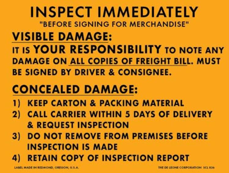 Inspect Immediately Matte Paper Labels Fluorescent Orange Label Size: 4" x 5.25" QTY: 1000 