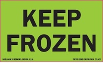 Keep Frozen Fluorescent Labels 3" x 5"