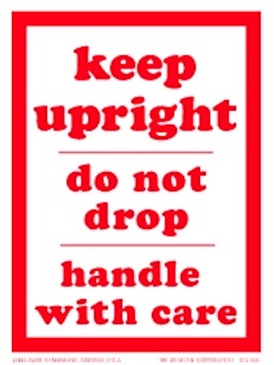 Keep Upright Paper Labels  Red & White Label Size: 3" x 4" QTY: 1000 