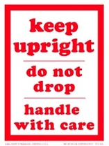 Keep Upright Labels 3" x 4"