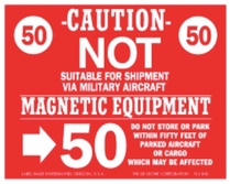 Magnetic Equipment Military Standard Labels 4" x 5"