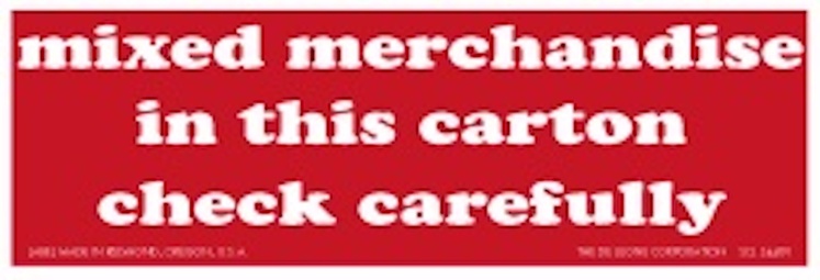 Mixed Merchandise Paper Labels Red & White Label Size: 2" x 6" QTY: 1000 