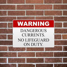 No Lifeguard On Duty Reflective Aluminum Sign