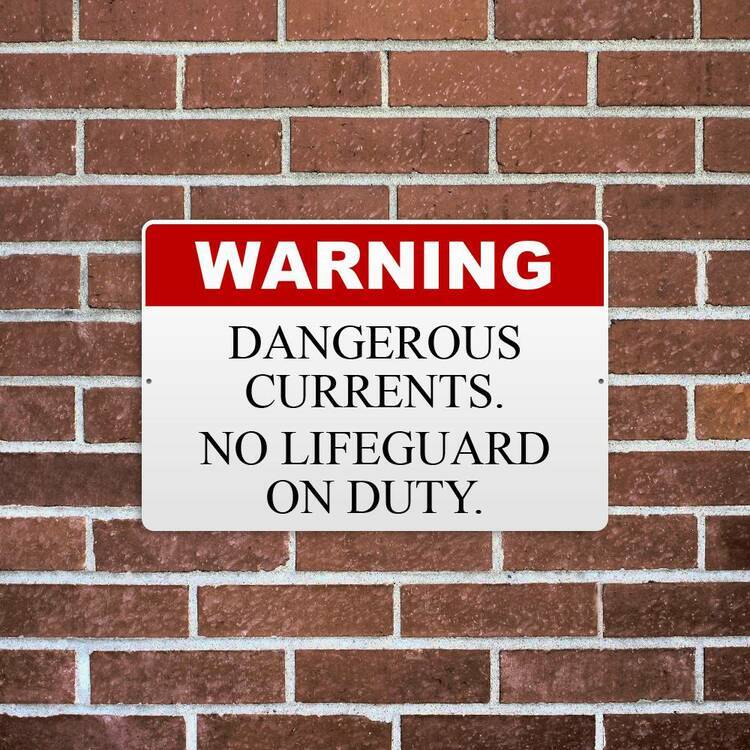 No Lifeguard On Duty Reflective Aluminum Sign 