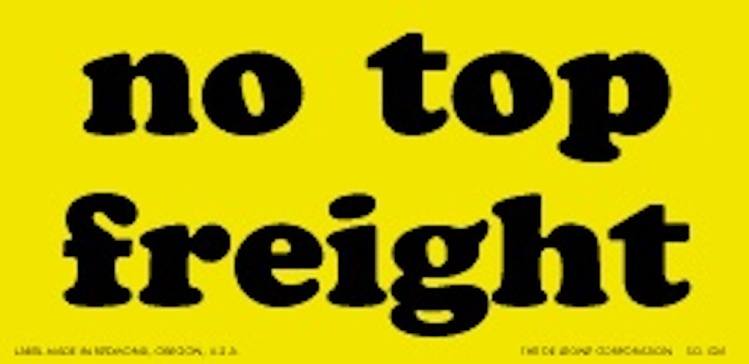 No Top Freight Matte Paper Labels Fluorescent Chartreuse Label Size: 3" x 5"  QTY: 1000 