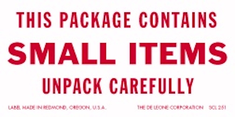 Package Contains Small Items Paper Labels Red & White Label Size: 2" x 4"  QTY: 1000 