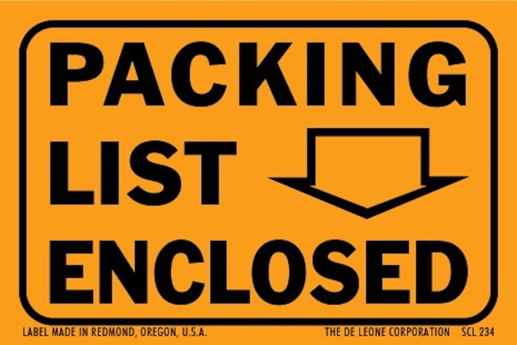 Packing List Enclosed Matte Paper Labels Fluorescent Orange  Label Size: 2" x 3"  QTY: 1000 