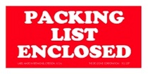 Packing List Enclosed Labels 1.5" x 3"