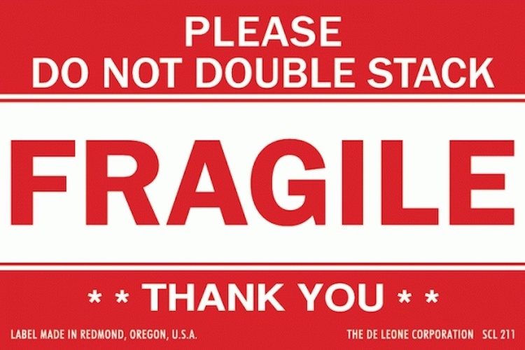 Please Do Not Double Stack Paper Labels  Red and White Label Size: 3" x 5" QTY: 1000 