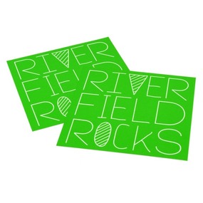 River Field Rocks Rectangle Sticker