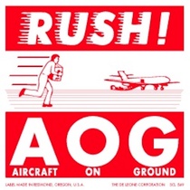 Rush AOG Red Labels 4" x 4"