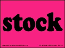 Stock Labels Fluorescent Pink 3" x 4"