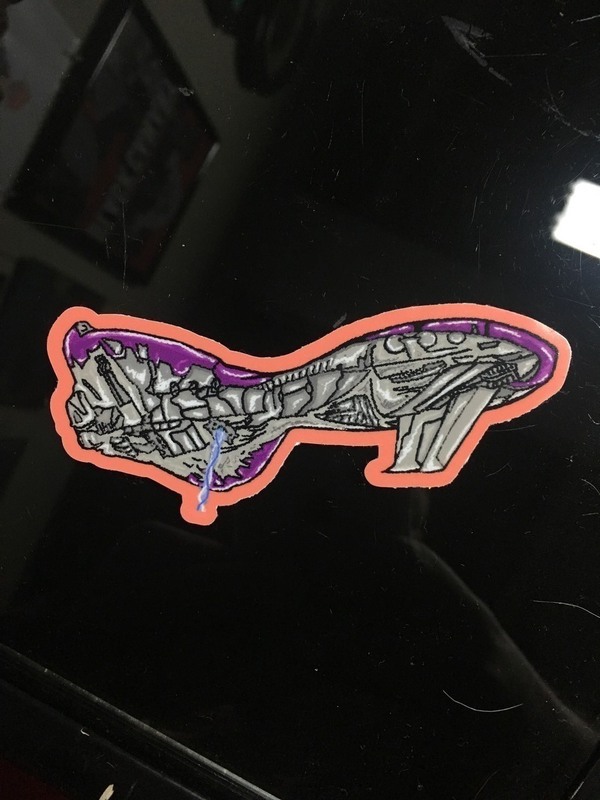 TJ's photograph of their Custom Die Cut Stickers