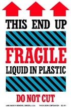 This End Up, Liquid in Plastic Labels 4" x 6"