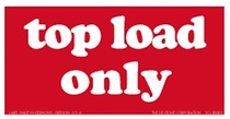 Top Load Only Paper Labels White & Red 3" x 6"