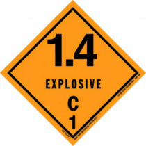 1.4 Explosive C1 HazMat Paper Labels 4" x 4"