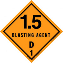 1.5 Blasting Agent D1 HazMat Paper Labels 4" x 4"