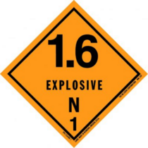 1.6 Explosive N1 HazMat Paper Labels 4" x 4"