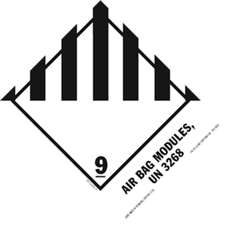 Air Bag Modules  HazMat Paper Labels Black & White Size: 5" x 4" QTY: 1000 