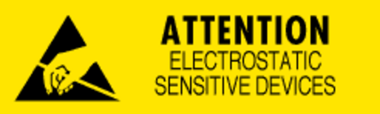 Attention ElectorstaticSensitive Devices Paper Labels Yellow & Black Label Size: 3/8" x 1.25" QTY: 1000 