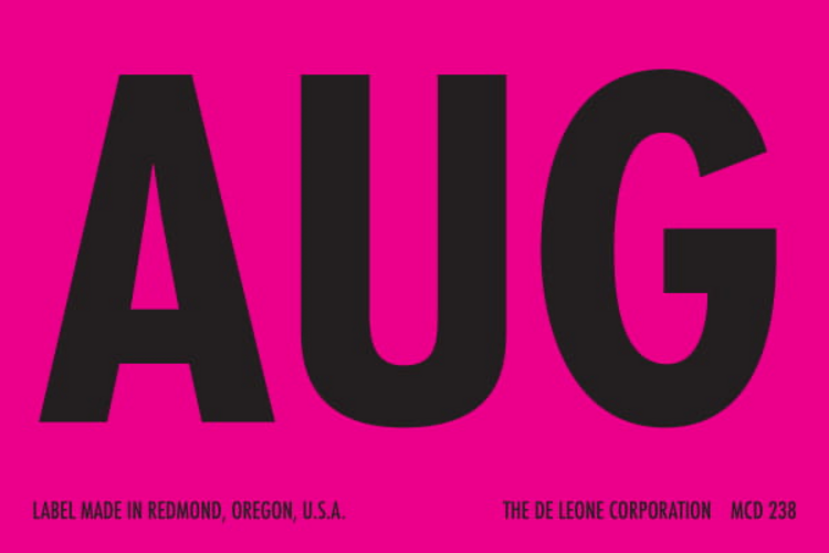 August  Matte Paper Labels Fluorescent Pink Label Size: 2" x 3" QTY: 1000 