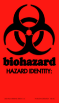 Biohazard - Hazard Identity Paper Labels 2" x 3.5"