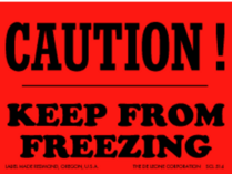 Caution Keep from Freezing Labels 3" x 4"