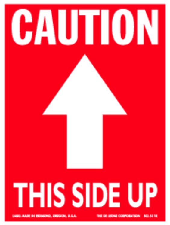 Caution This Side Up Labels Red & White Label Size: 3" x 4"  QTY: 1000 