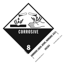 Corrosive Liquid, Acidic Inorganic HazMat Paper Labels 5" x 4"